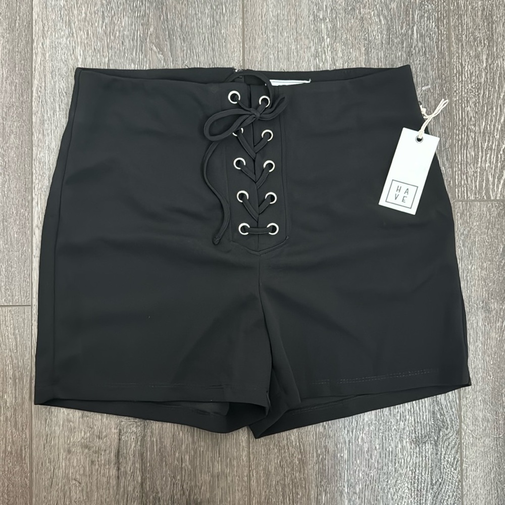 Black tie up Hot Shorts Rave Shorts